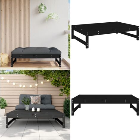 Poggiapiedi da Giardino 120x80 cm Legno Massello di Pino Nero - Poggiapiedi in legno - Poggiapiedi in pino