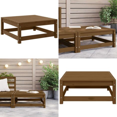 Poggiapiedi da Giardino 70x70x30 cm ambra in Legno di Pino - Seduta da giardino - Poggiapiedi in legno