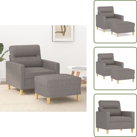 Poggiapiedi flessibile - vidaXL Poltrona con Poggiapiedi Tortora 60 cm in Tessuto - Design moderno