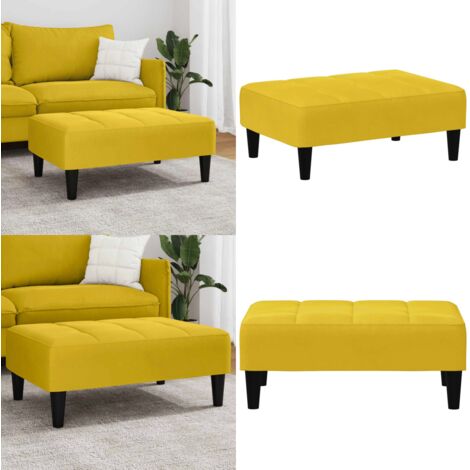Poggiapiedi Giallo 77x55x31 cm in Velluto - Poggiapiedi moderni - Poggiapiedi in compensato