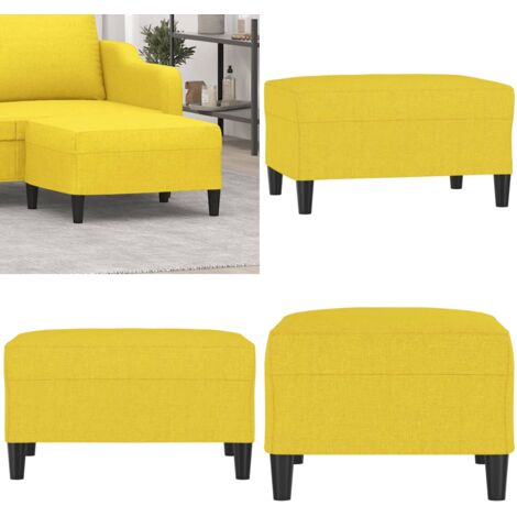 Poggiapiedi Giallo Chiaro 70x55x41 cm in Tessuto - Poggiapiedi moderni - Poggiapiedi per divano