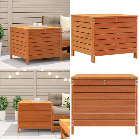 Poggiapiedi Giardino Marrone Cera 62x63,5x53,5 cm Massello Pino - Seduta da esterno - Poggiapiedi in legno