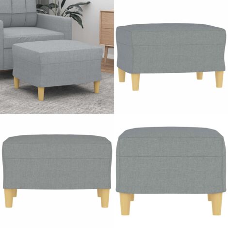 Poggiapiedi Grigio Chiaro 60x50x41 cm in Tessuto - Poggiapiedi moderni - Poggiapiedi per divano