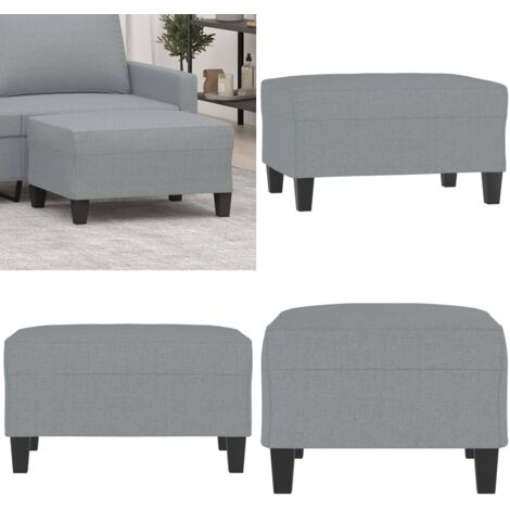 Poggiapiedi Grigio Chiaro 70x55x41 cm in Tessuto - Poggiapiedi moderni - Poggiapiedi per divano