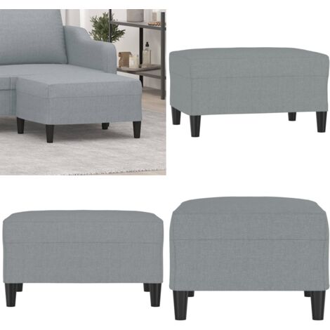 Poggiapiedi Grigio Chiaro 70x55x41 cm in Tessuto - Poggiapiedi moderni - Poggiapiedi per divano