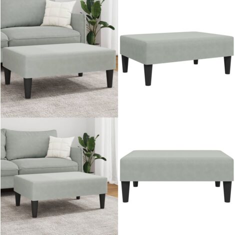 Poggiapiedi Grigio Chiaro 77x55x31 cm in Velluto - Poggiapiedi moderni - Poggiapiedi in compensato