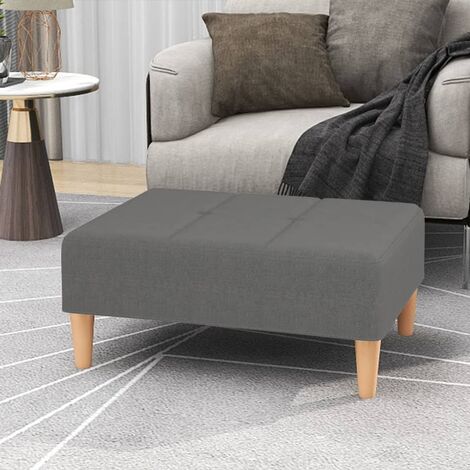 Panca Pouf Contenitore in Tessuto Imbottito con Braccioli 136,5x45x62 cm  Grigia