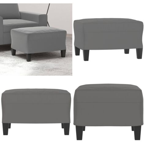Poggiapiedi Grigio Scuro 60x50x41 cm in Tessuto Microfibra - Poggiapiedi per divano - Poggiapiedi in compensato
