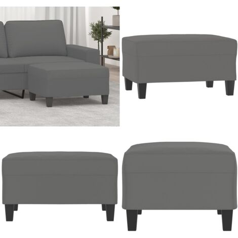 Poggiapiedi Grigio Scuro 70x55x41 cm in Tessuto Microfibra - Poggiapiedi moderni - Poggiapiedi in tessuto