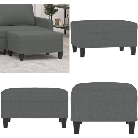 Poggiapiedi Grigio Scuro 70x55x41 cm in Tessuto - Poggiapiedi moderni - Poggiapiedi per divano