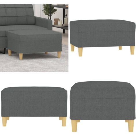 Poggiapiedi Grigio Scuro 70x55x41 cm in Tessuto - Poggiapiedi moderni - Poggiapiedi per divano