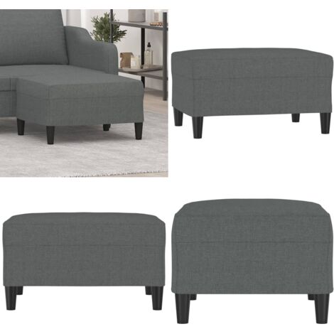 Poggiapiedi Grigio Scuro 70x55x41 cm in Tessuto - Poggiapiedi moderni - Poggiapiedi per divano