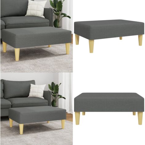 Poggiapiedi Grigio Scuro 77x55x31 cm in Tessuto - Poggiapiedi moderni - Poggiapiedi per divano