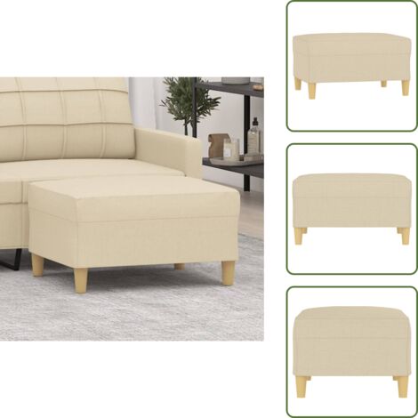 Poggiapiedi in compensato - vidaXL Poggiapiedi Crema 70x55x41 cm in Tessuto - Poggiapiedi per camere