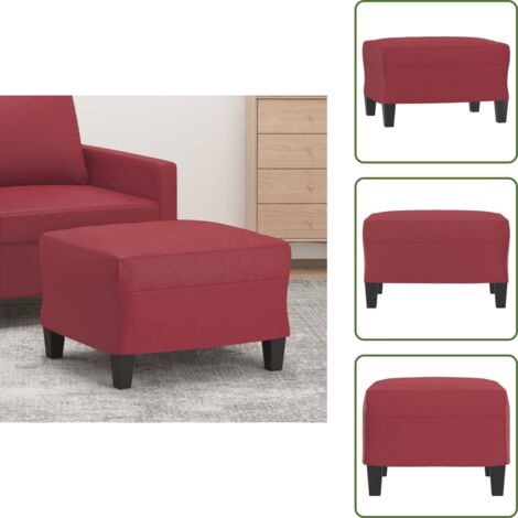 Poggiapiedi in compensato - vidaXL Poggiapiedi Rosso Vino 60x50x41 cm in Similpelle - Poggiapiedi per camere