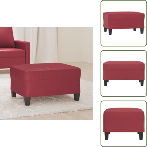 Poggiapiedi in compensato - vidaXL Poggiapiedi Rosso Vino 70x55x41 cm in Similpelle - Poggiapiedi per camere