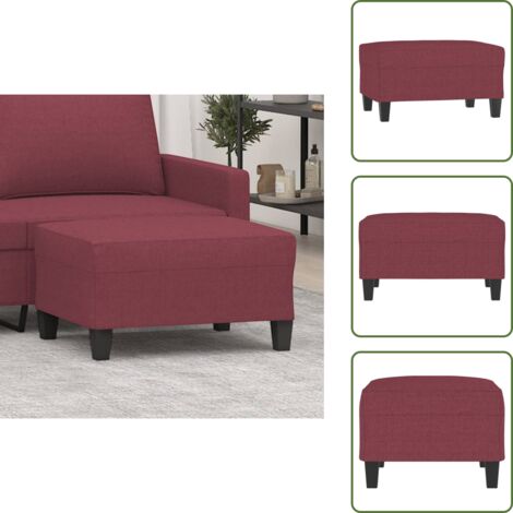 Poggiapiedi in compensato - vidaXL Poggiapiedi Rosso Vino 70x55x41 cm in Tessuto - Poggiapiedi per camere