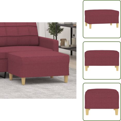Poggiapiedi in compensato - vidaXL Poggiapiedi Rosso Vino 70x55x41 cm in Tessuto - Poggiapiedi per camere