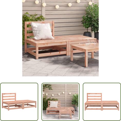 Poggiapiedi in legno -  Divano Giardino Senza Braccioli con Poggiapiedi Legno Douglas