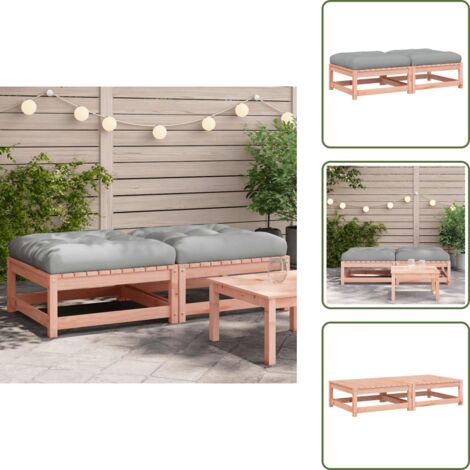 Poggiapiedi in legno massello - vidaXL Poggiapiedi Giardino con Cuscini 2 pz Legno Massello di Douglas - Poggiapiedi con cuscino