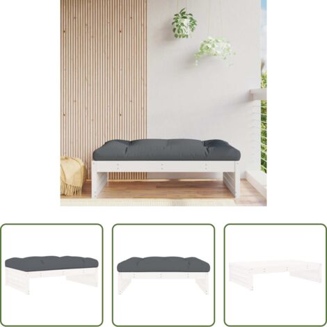 Poggiapiedi in legno -  Poggiapiedi da Giardino 120x80 cm Legno Massello di Pino Bianco