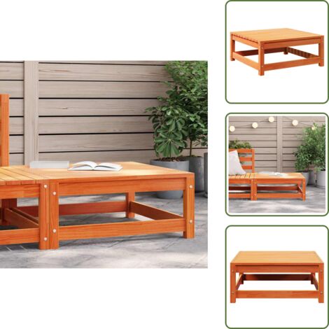 Poggiapiedi in pino - vidaXL Poggiapiedi da Giardino Marrone Cera 70x70x30 cm Massello Pino -