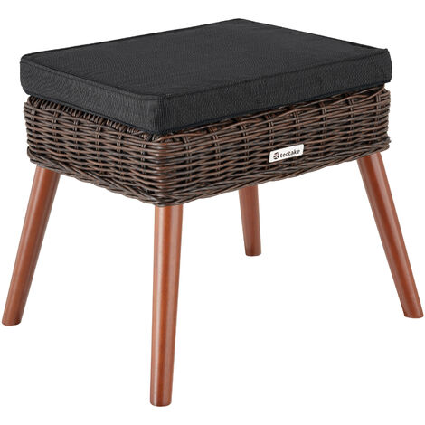 Pouf Di Vimini Naturale,Tavolino Poggiapiedi In Legno Di Fattoria,Supporti  Per Piante Per Decorazione Esterna Interna,Sgabello In Rattan Intrecciato A  Mano,Sgabello Da Giardino Est : : Giardino e giardinaggio