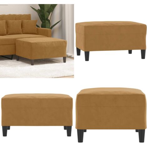 Poggiapiedi Marrone 70x55x41 cm in Velluto - Poggiapiedi marrone - Poggiapiedi per divano