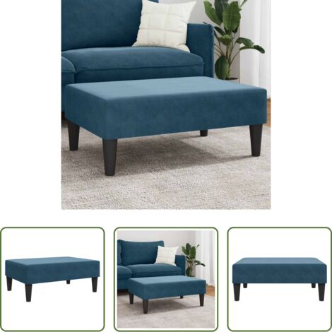Poggiapiedi moderni -  Poggiapiedi Blu 77x55x31 cm in Velluto