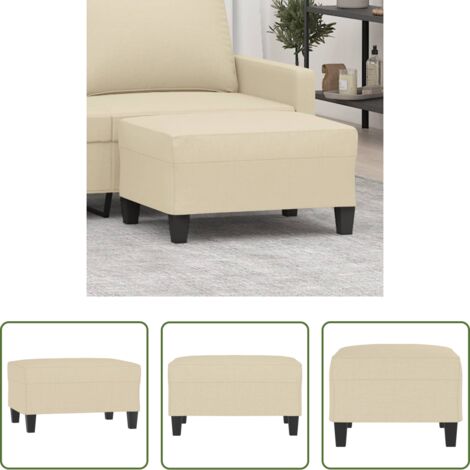 Poggiapiedi moderni -  Poggiapiedi Crema 70x55x41 cm in Tessuto