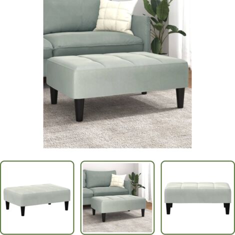 Poggiapiedi moderni -  Poggiapiedi Grigio Chiaro 77x55x31 cm in Velluto