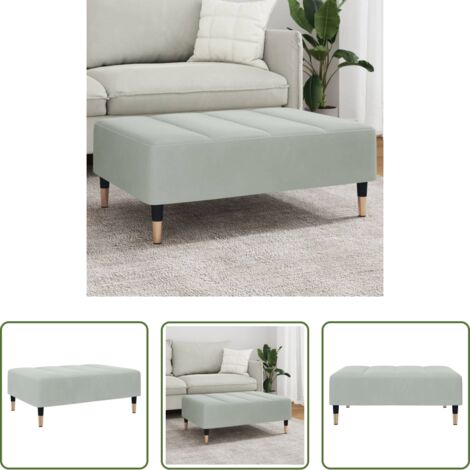 Poggiapiedi moderni -  Poggiapiedi Grigio Chiaro 77x55x31 cm in Velluto