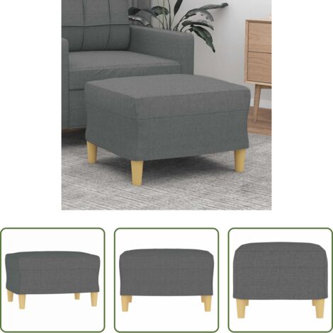 Poggiapiedi moderni - Poggiapiedi Grigio Scuro 60x50x41 cm in Tessuto