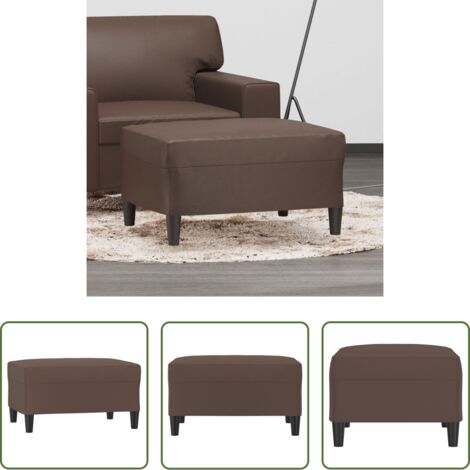 Poggiapiedi moderni -  Poggiapiedi Marrone 70x55x41 cm in Similpelle