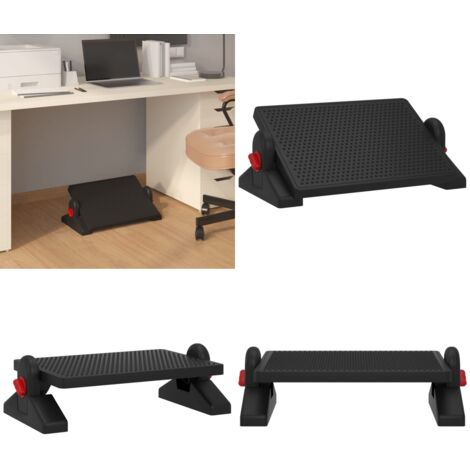 Poggiapiedi Nero 50x30,5x17 cm - Appoggiapiedi per ufficio - Appoggiapiedi per casa