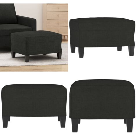 Poggiapiedi Nero 60x50x41 cm in Tessuto - Poggiapiedi moderni - Poggiapiedi per divano