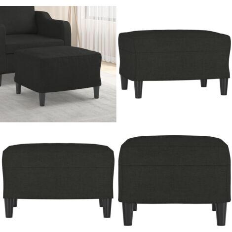 Poggiapiedi Nero 60x50x41 cm in Tessuto - Poggiapiedi moderni - Poggiapiedi per divano