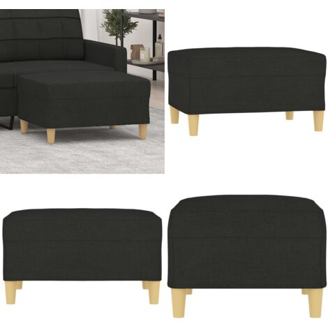 Poggiapiedi Nero 70x55x41 cm in Tessuto - Poggiapiedi moderni - Poggiapiedi per divano