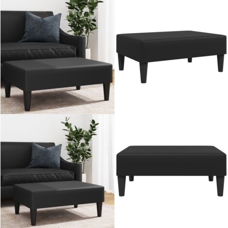 Poggiapiedi Nero 77x55x31 cm in Similpelle - Poggiapiedi moderni - Poggiapiedi per divano