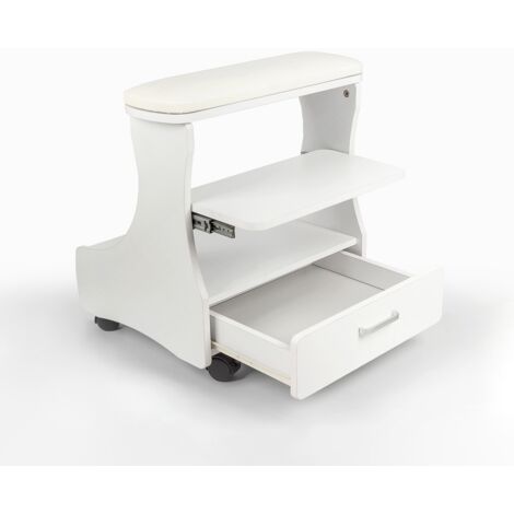BODYLINE HEALTH AND MASSAGE Poggiapiedi pedicure estetica con cuscino cassetto e 4 ruote Kaekoon