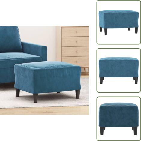Poggiapiedi per divano - vidaXL Poggiapiedi Blu 60x50x41 cm in Velluto - Poggiapiedi per poltrona