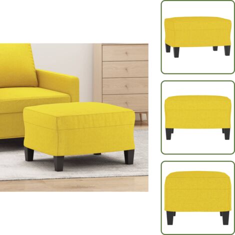 Poggiapiedi per poltrona - vidaXL Poggiapiedi Giallo Chiaro 60x50x41 cm in Tessuto - Poggiapiedi in compensato