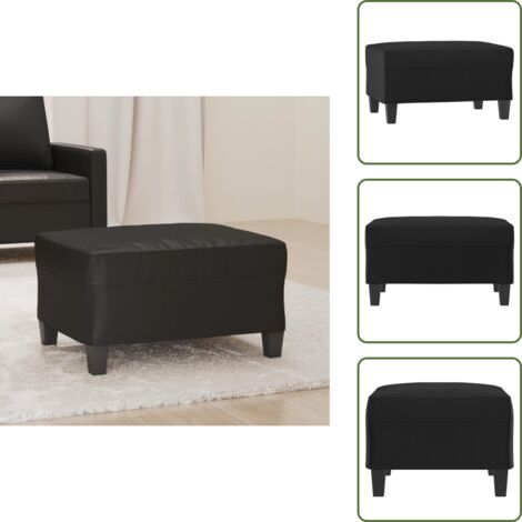 Poggiapiedi per poltrona - vidaXL Poggiapiedi Nero 70x55x41 cm in Similpelle - Poggiapiedi in compensato