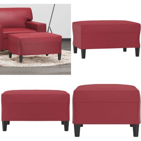 Poggiapiedi Rosso Vino 70x55x41 cm in Similpelle - Poggiapiedi moderni - Poggiapiedi per divano