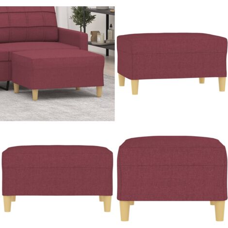 Poggiapiedi Rosso Vino 70x55x41 cm in Tessuto - Poggiapiedi moderni - Poggiapiedi per divano