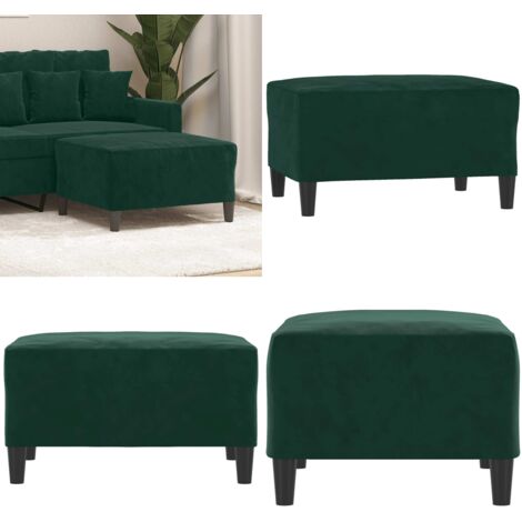 Poggiapiedi Verde Scuro 70x55x41 cm in Velluto - Poggiapiedi verde scuro - Poggiapiedi in compensato