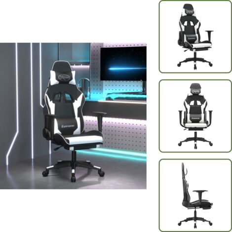 Poggiapiedi - vidaXL Sedia da Gaming con Poggiapiedi Nero e Bianco in Similpelle - Comfort gaming