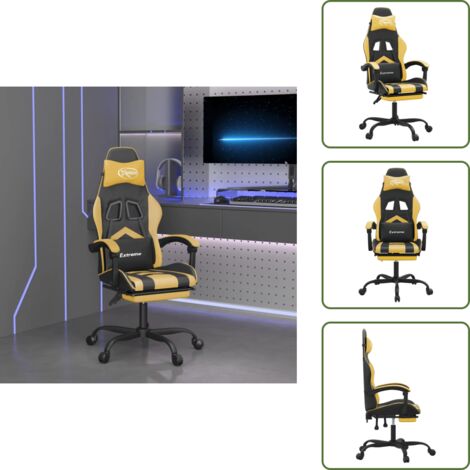 Poggiapiedi - vidaXL Sedia da Gaming con Poggiapiedi Nero e Oro in Similpelle - Comfort gaming