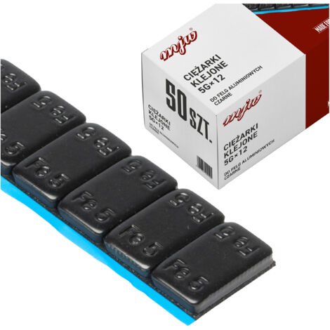 Poids adhésifs 5 g x 12 noirs pour jantes en aluminium, lot de 50 pièces pour l'équilibrage