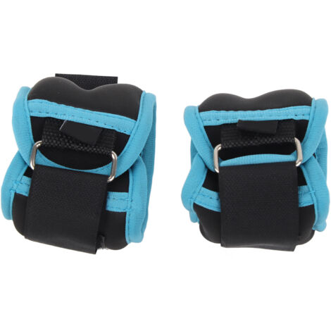 Poids de cheville ajustables 1,1 lb pour fitness, jogging et randonnée - Sangles de sable pour poignet noir et bleu